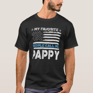 T-shirt Mens Mes gens favoris m'appellent Pappy Usa Flag F