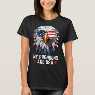 T-shirt Mens Mes Pronounes Sont Usa Funny Eagle 4 juillet