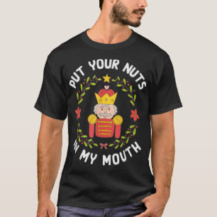 T-shirt Mens Mettez vos noix dans ma bouche Nut drôle