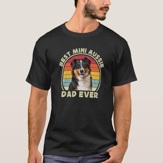 T-shirt Mens Mini Miniature Aussie Papa Australien Berger (Devant)