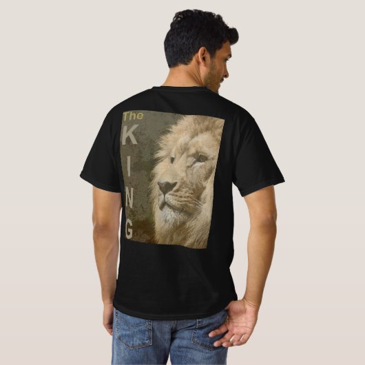 T-shirt Mens Moderne Modèle Lion Face double face (Dos entier)
