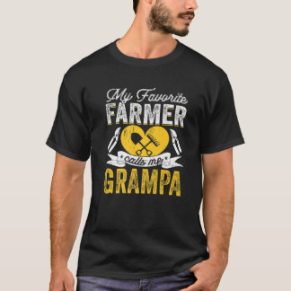 T-shirt Mens Mon Agriculteur Préféré M'Appelle Grampa Farm