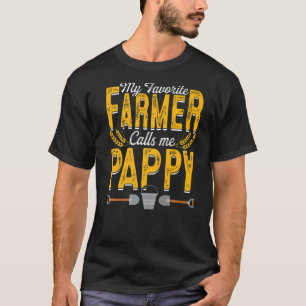 T-shirt Mens Mon Agriculteur Préféré M'Appelle Pappy Farmi
