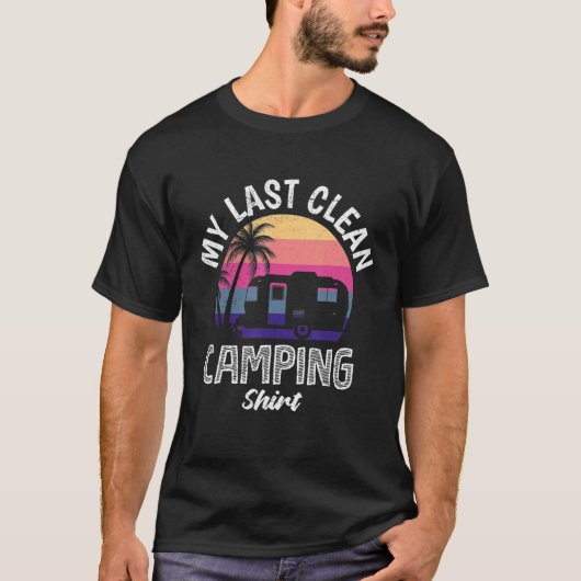 T-shirt Mens Mon Dernier Camping Propre (Devant)