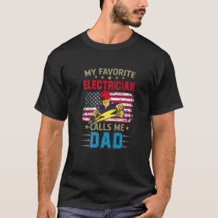 T-shirt Mens Mon Électricien Favori m'appelle Papa Père