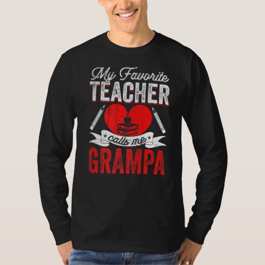 T-shirt Mens Mon Enseignant Préféré M'Appelle Grampa Ensei (Devant)