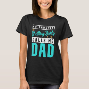 T-shirt Mens Mon Époux De Lutte Préféré M'Appelle Papa Wre
