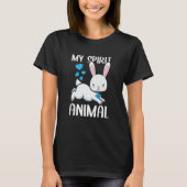 T-shirt Mens Mon Esprit Animal Rabbit I Love Papa Coeur Va (Devant)
