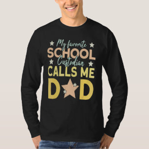T-shirt Mens Mon Gardien De L'École Préférée M'Appelle Pap