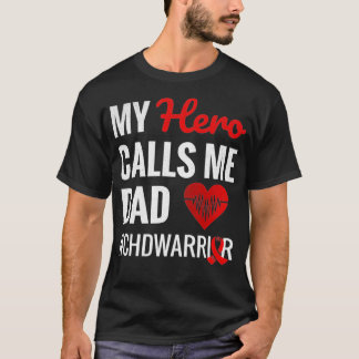 T-shirt Mens Mon Héros M'Appelle Papa Maladie Coeur Congén