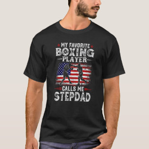T-shirt Mens Mon Joueur De Boxe Favorite M'Appelle Stepdad