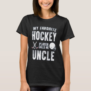 T-shirt Mens Mon joueur de hockey préféré m'appelle oncle