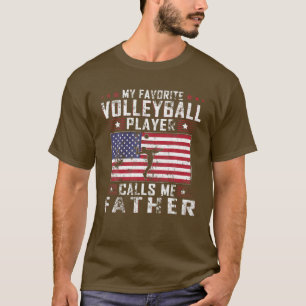 T-shirt Mens Mon Joueur De Volley-ball favori m'appelle pè