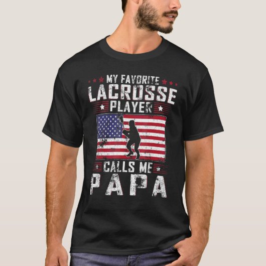T-shirt Mens Mon Lecteur De Crosse Préféré M'Appelle Papa  (Devant)