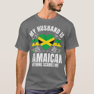 T-shirt Mens Mon Mari Est Jamaïcain Pride Flag Heritage Ro