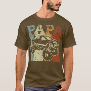 T-shirt Mens Monster camion vintage - PAPA rétro art vinta