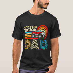 T-shirt Mens Monster Truck Vintage Monster Truck Papa Feu