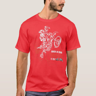T-shirt Mens Motocross Dirt Vélo Quand En Doute Le Throtte