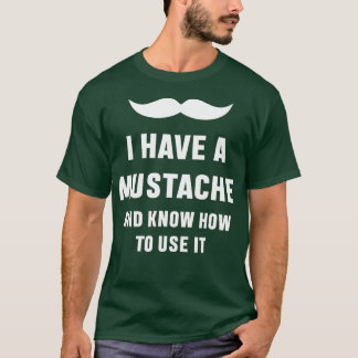 T-shirt Mens Mustache Schnauzer Mustache Papa Père Ours