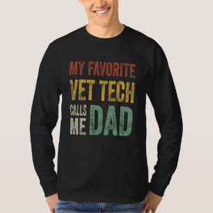 T-shirt Mens My Favori Vet Tech M'appelle Papa Vintage Gra