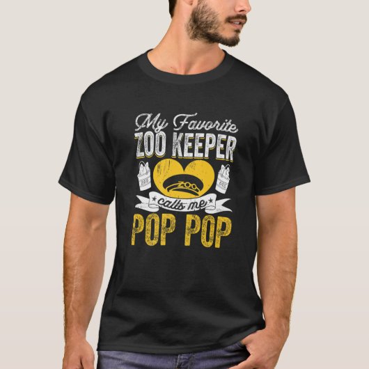 T-shirt Mens My Favori Zoo Keeper m'appelle Pop Pop Anima (Devant)