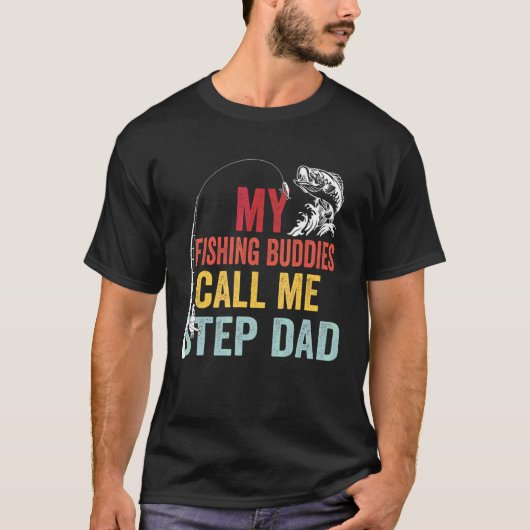 T-shirt Mens My Favoris Fishing Buddies Call Me Step Papa (Devant)