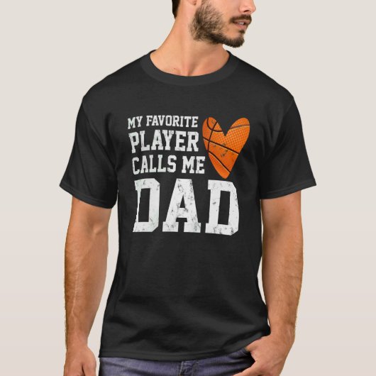 T-shirt Mens My Favorite Basketball Player Calls Me Dad Fa (Devant)