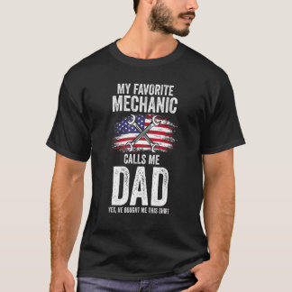 T-shirt Mens My Favorite Mechanic Calls Me Papa Mechanic D
