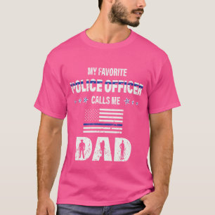T-shirt Mens My Favorite Police Agent Calls Me Papa Fathe