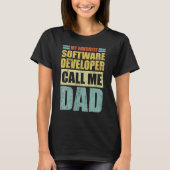 T-shirt Mens My Favorite Software Developer Me Appelle Pap (Devant)
