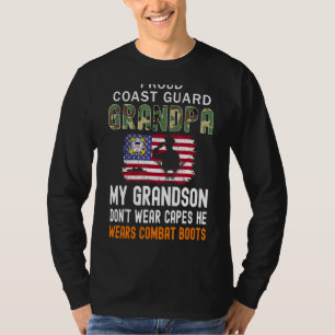 T-shirt Mens My Grandson Wears Combat Boots Fier Coast Gu