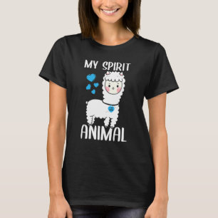 T-shirt Mens My Spirit Animal Llama I Love Papa Heart Vale