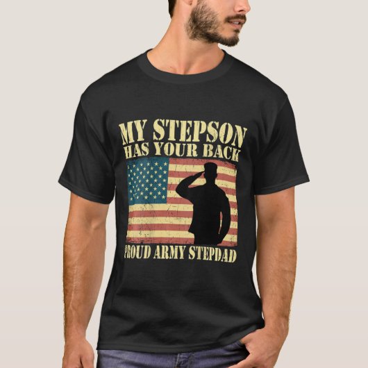 T-shirt Mens My Stepson A Ton Dos - Fière Armée Stepdad (Devant)