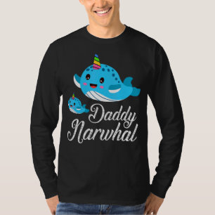 T-shirt Mens Narwhal Papa Mer Animal Mange Daddy Narwhal F
