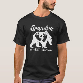 T-shirt Mens New Grandpa Bear Est 2022 Baby Shower Announc