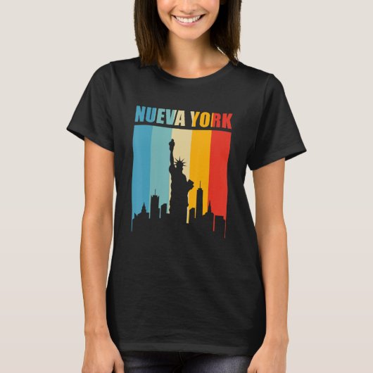 T-shirt Mens Nueva York Espagne New York Retro Style Vinta (Devant)