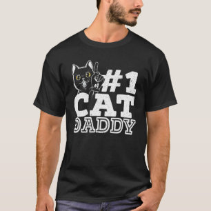 T-shirt Mens Numéro 1 Chat Papa Meilleur Chat Papa