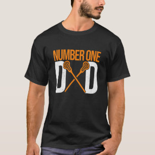 T-shirt Mens Numéro Un Papa Lax Joueur Père Lacrosse Sti