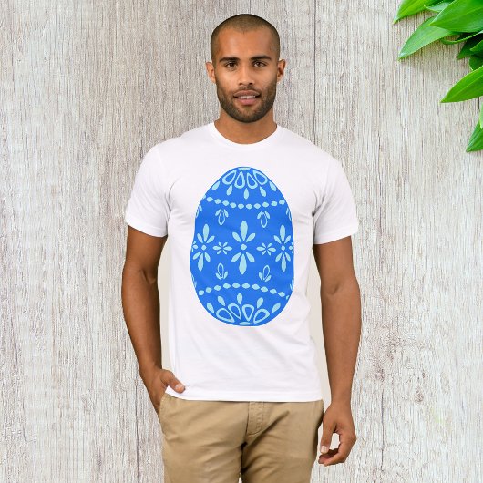 T-shirt Mens Oeufs de Pâques en dentelle bleue
