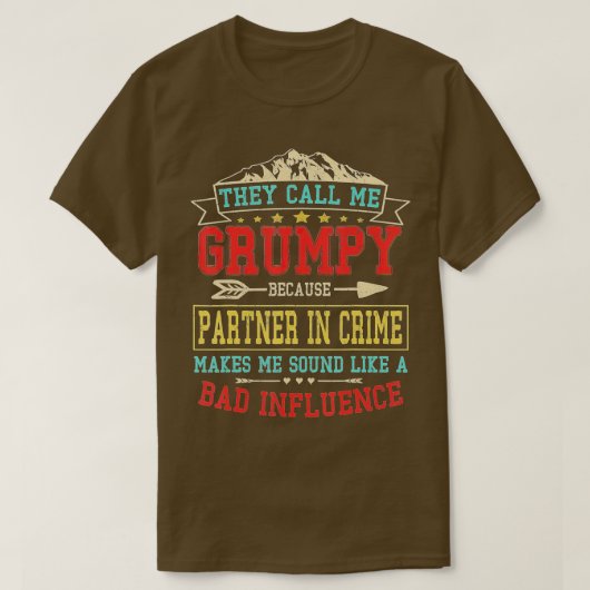 T-shirt Mens On M'Appelle Un Partenaire Grumpy Dans Crime (Design devant)
