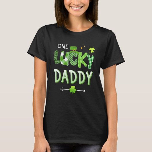 T-shirt Mens One lucky daddy for St Patricks day family da (Devant)