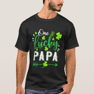 T-shirt Mens One Lucky Papa Shamrock Leprechaun Casquette 