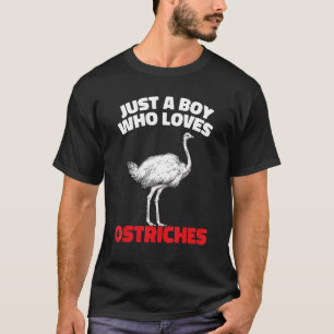 T-shirt Mens Ostrich Juste Un Garçon Qui Aime Les Ostriche
