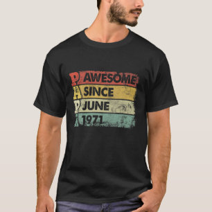T-shirt Mens Papa 50E Anniversaire Awesome Depuis Juin 197