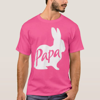 T-shirt Mens Papa Bunny Rabin Père Papa Papa Papa Grand-Pè