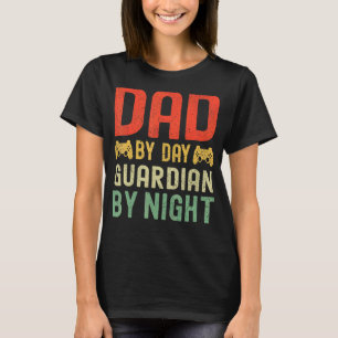 T-shirt Mens Papa By Day Guardian By Night Gamer Papa Fath