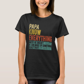 T-shirt Mens Papa connaît tout Funny Fête des pères Cadeau