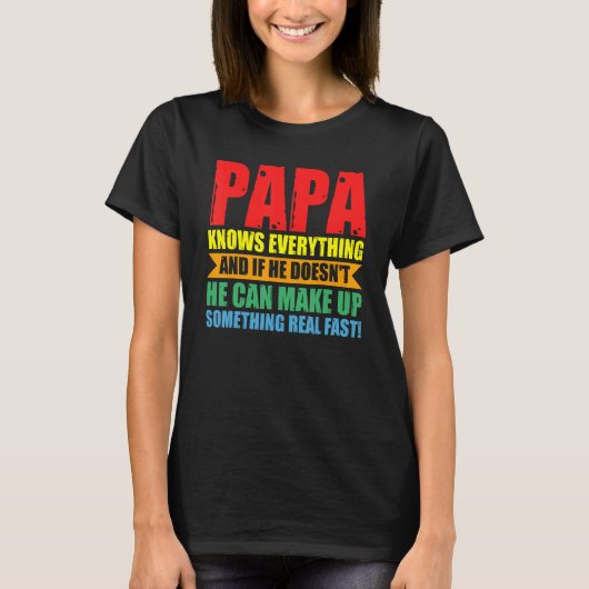 T-shirt Mens Papa connaît tout Papa (Devant)