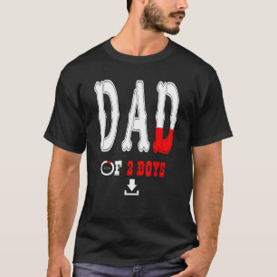 T-shirt Mens Papa De 2 Garçons Père Ou Grand-Père De 2 Enf