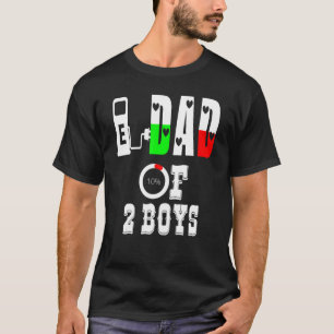 T-shirt Mens Papa De 2 Garçons Père Ou Grand-Père De 2 Enf
